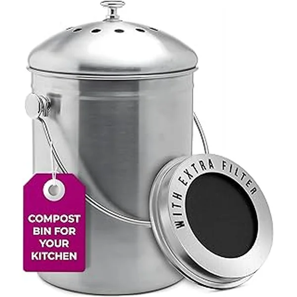 Epica Stainless Compost Gallon Charcoal